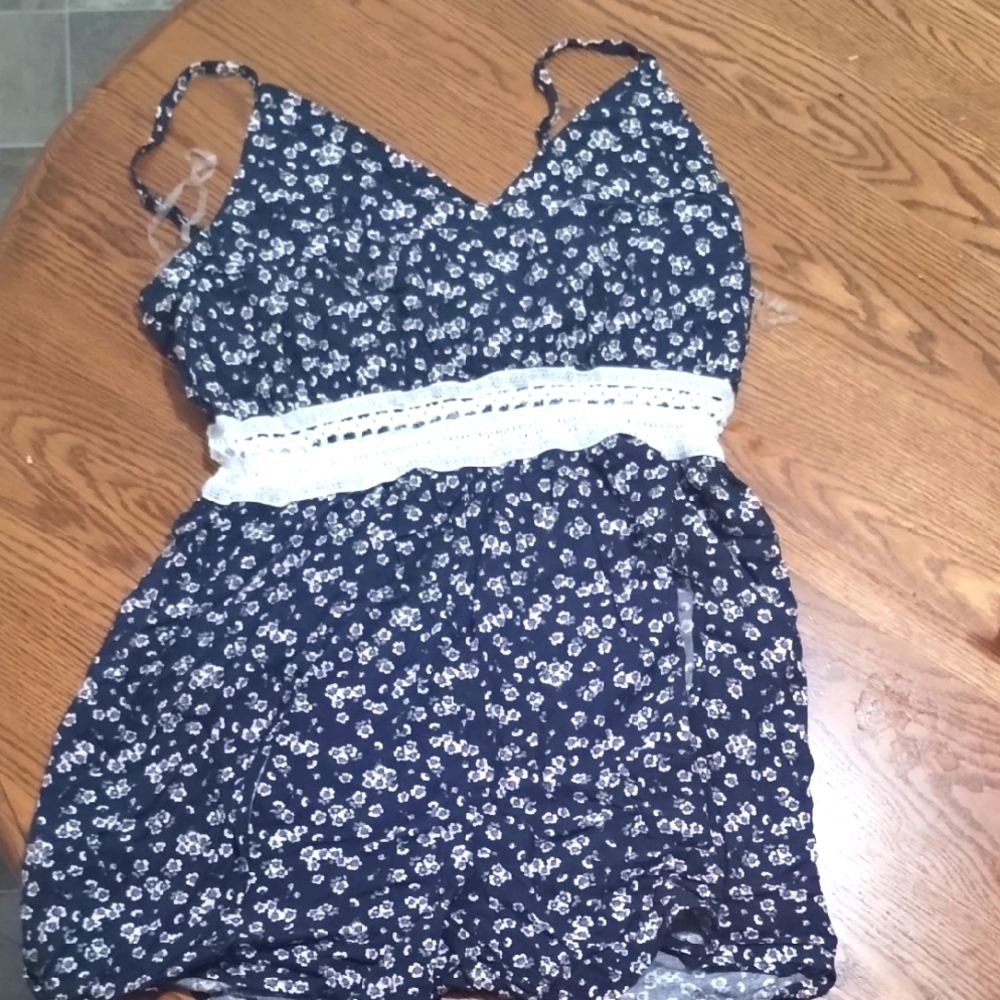 Floral Sleeveless Dress with Lace Detail